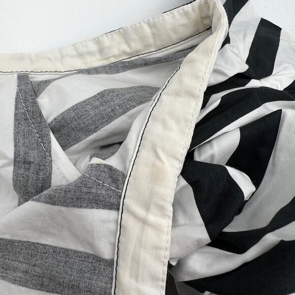 Anna October Off the Shoulder Stripe Dress Black White Midi Ruffle Sleeves - Picture 8 of 16